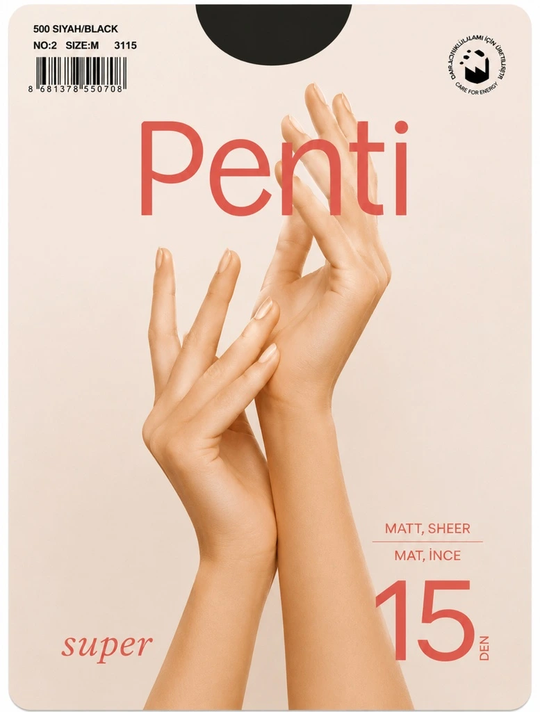 Penti Siyah Mat İnce Külotlu Çorap No:2