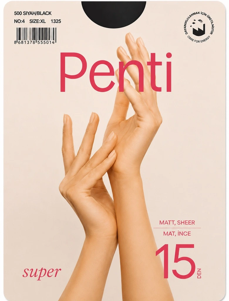 Penti Siyah Mat İnce Külotlu Çorap No:4