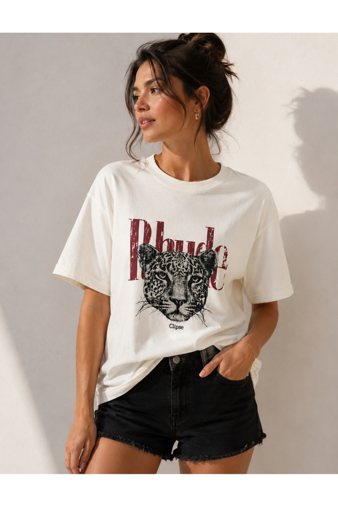 [LPR-DSNL-VRSZ-S] Leopar Desenli Oversize T-shirt
