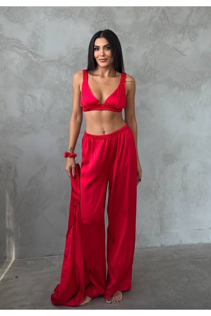 [UCLU-KRMZ-TKM-3] Üçlü Kırmızı Pijama Takımı