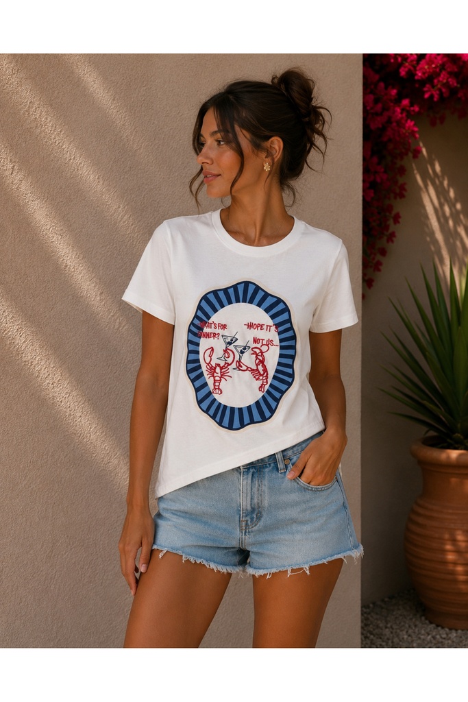 Quzu Yengeç Baskılı T-shirt
